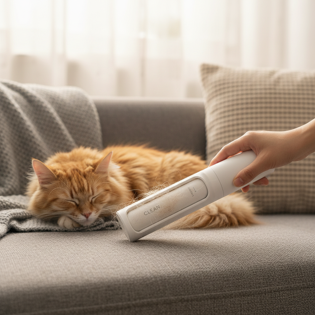 Lint roller with cat